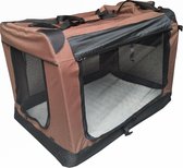 Auto Bench ReisBench Nylon Dog Crate - Marron 91 x 64 x 64 cm - caisse en tissu - caisse pliante - caisse souple - chiens 25-35kilo