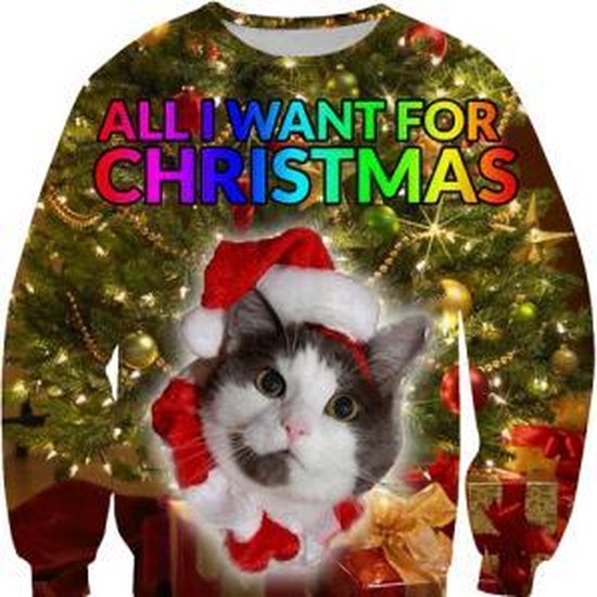 Pull De Noel Avec Tete De Chat Taille Xl Bol Com