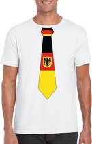 Wit t-shirt met Duitsland vlag stropdas heren XXL
