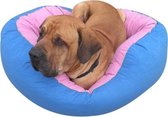 L-Comfort Hondenmand Pluche Blauw Roze 80cm