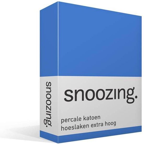 Snoozing - Hoeslaken - Extra hoog - Lits-jumeaux - 160x200 cm - Percale katoen - Meermin