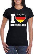 Zwart I love Duitsland fan shirt dames M