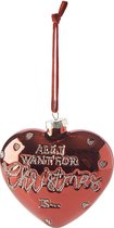 Riviera Maison - All I Want ... Heart Ornament - red - Kerstbal