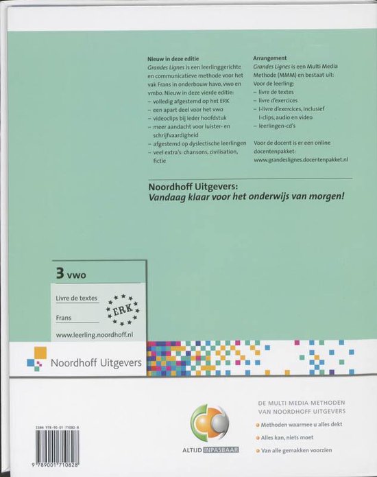 tekstboek 3 VWO Grandes Lignes 9789001710828 Khadija Berg Boeken