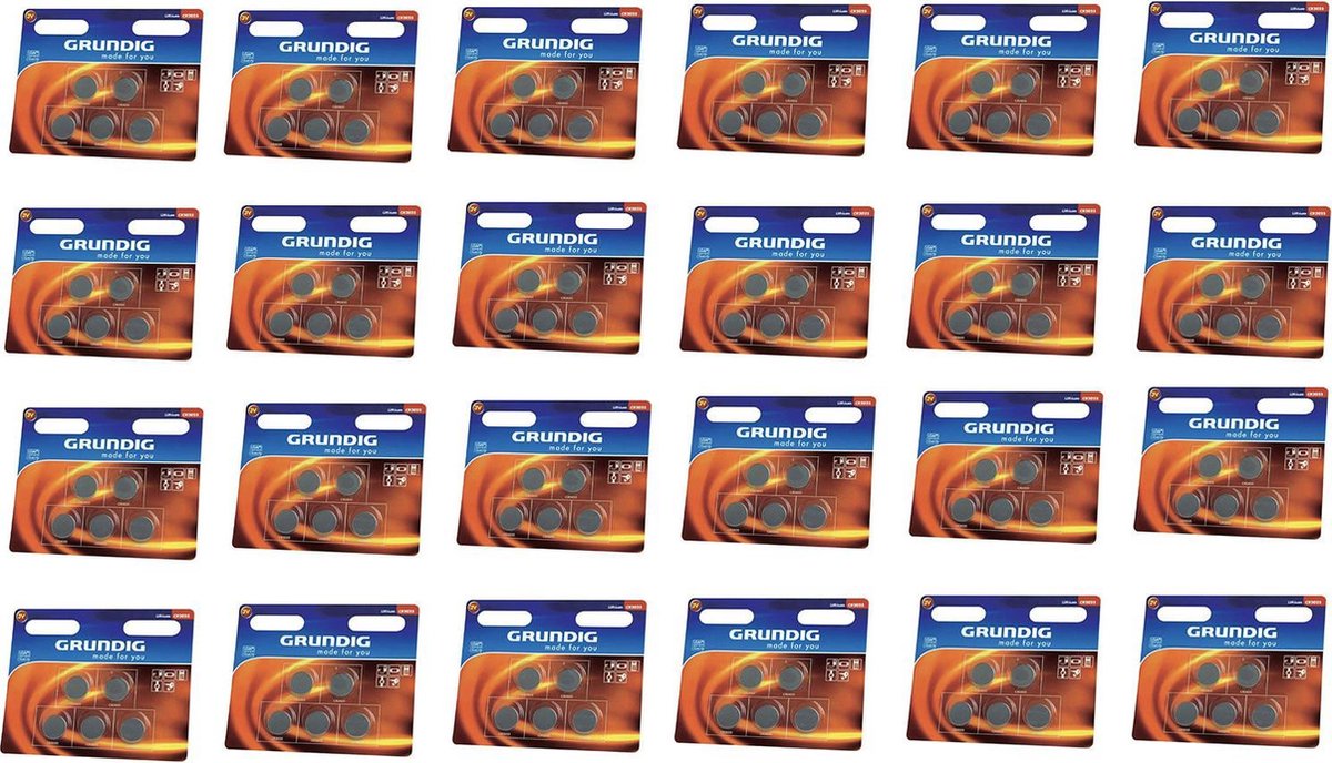 120 stuks CR2025 Knoopcel Batterijen Grundig (24 kaarten) 150 mAh