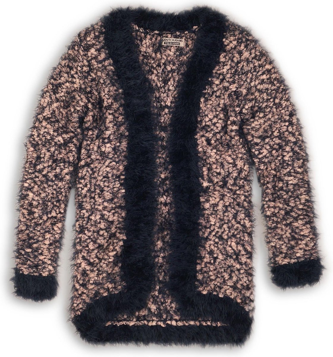 DJ Dutchjeans Meisjes Vest - Mid blue + dusty pink - Maat 128