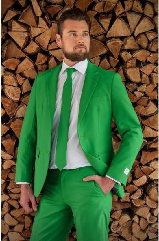 Nadeel afwijzing Archaïsch Luxe heren kostuum groen 48 (m) | bol.com