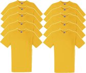 10 x Fruit of the Loom V-Hals ValueWeight T-shirt Sunflower Maat S