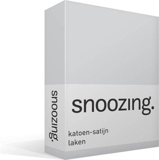 Snoozing - Satin de coton - Drap de lit - Double - 200x260 cm - Gris