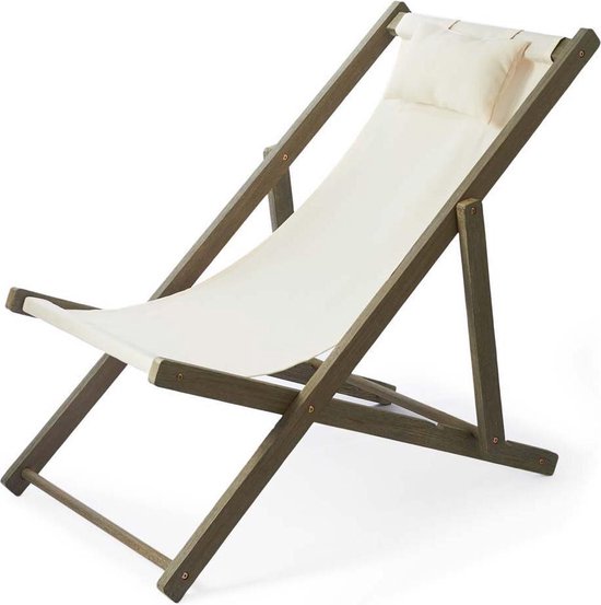 Riviera Maison Key West Beach Chair Grey Off White