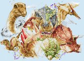 Diamond Dotz® - Diamond painting volwassenen - Dieren - Dino squad 80 x 110cm - Ronde steentjes - Volledig pakket