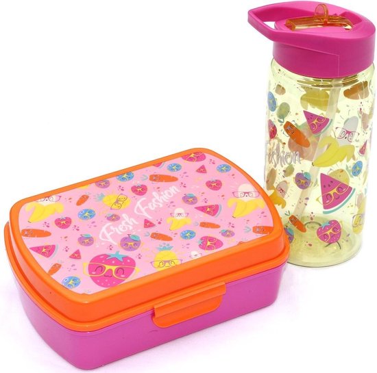 slecht humeur Zaklampen Uitstekend Broodtrommel + drinkfles Fruit | Lunchbox kinderen BPA vrij LS02 | bol.com