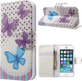 Qissy Butterflies portemonnee case hoesje voor iPhone 7