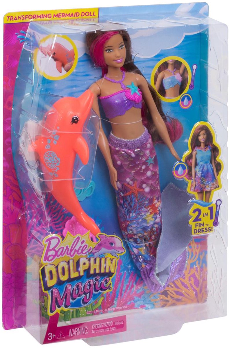 kaart Autorisatie Verrijken Barbie Magische Dolfijn Transformerende Zeemeerminpop - Barbiepop | bol.com