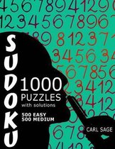 Sudoku Puzzle Book, 1,000 Puzzles, 500 Easy and 500 Medium, with Solutions