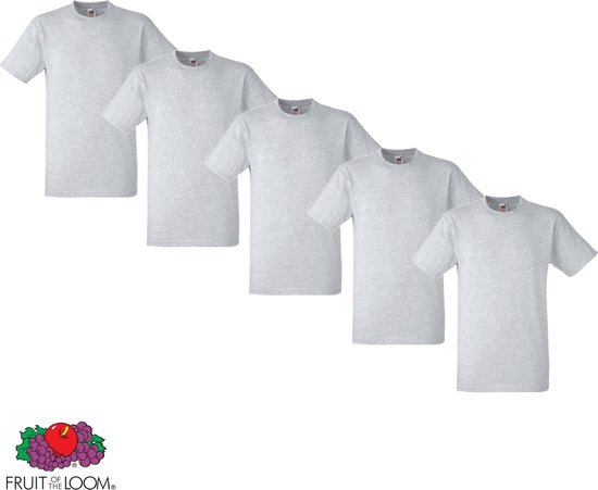 Fruit of the Loom - 5 stuks American Heavy T-shirts Ronde Hals - Asgrijs - XXXL