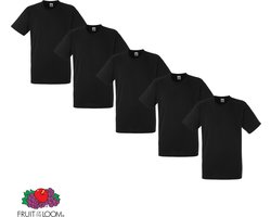 Fruit of the Loom - 5 stuks American Heavy T-shirts Ronde Hals - Zwart - XXXL