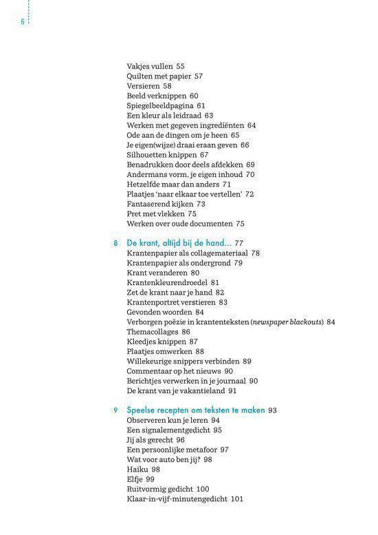 Titelpagina met 'Inhoud' bovenaan, gevolgd door een lijst met hoofdstukken en paginanummers.