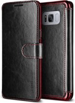 Coque Samsung Galaxy S8 Plus VRS Design Layered Dandy en cuir - Noir / Vin