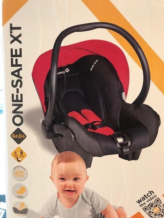 Safety1st Baby Autostoel One Safe XT zwart / rood  - Autostoeltje, Wipstoel en Reiswieg in één.