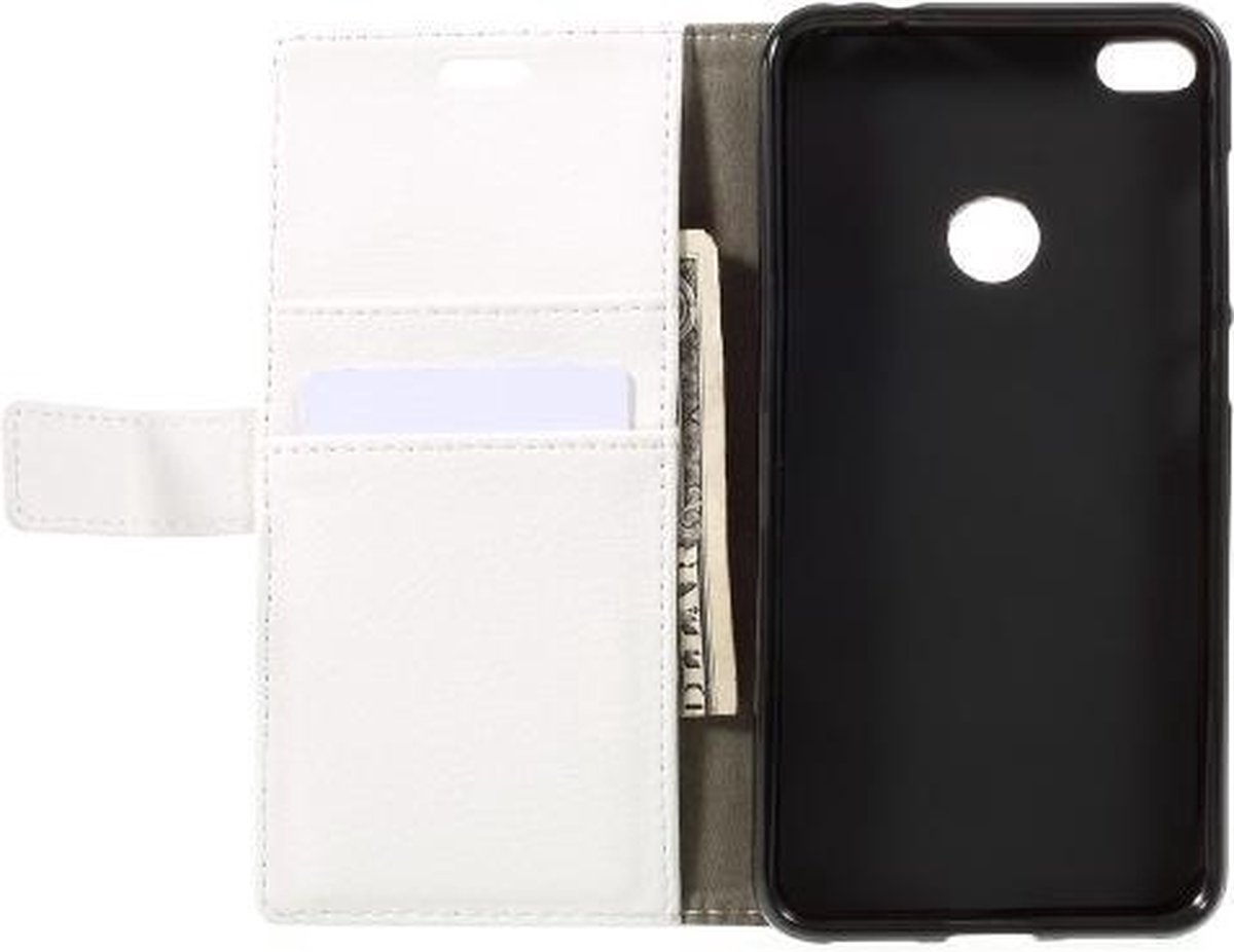Huawei P8 Lite 2017 Litchi portemonnee hoesje - wit
