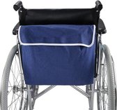 OBBOmed - Draagtas voor rolstoel - voorzien van twee grote opbergvakken - van denim stof - Rolstoeltas - kleur blauw - MY 5940N