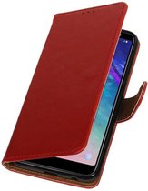 Rood Pull-up Booktype Hoesje voor Samsung Galaxy A6 Plus 2018