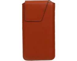BestCases.nl Huawei Ascend P7 - Universele Leder look insteekhoes/pouch Model 1 - Bruin Medium