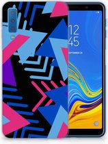 Geschikt voor Samsung Galaxy A7 (2018) TPU Hoesje Design Funky Triangle