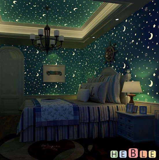 Sterrenhemel slaapkamer 100 stuks - Glow in the dark sterren stickers -  Heble | bol.com