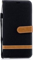 Denim Book Case - Samsung Galaxy A7 (2018) Hoesje - Zwart