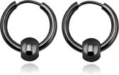 Boucles d'oreilles en acier Flexible Bead Black-24mm