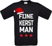 Fijne kerstman T-shirt maat S zwart