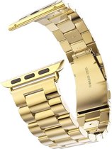 Bandje geschikt voor Apple Watch Horloge Band Goud 42 MM - iWatch Watchband Bandje - Smartwatch Armband Roestvrij Staal