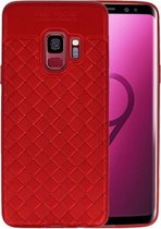 Rood Geweven TPU case hoesje voor Samsung Galaxy S9