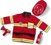 Melissa & Doug Verkleedset met brandweerkostuum (fantasiespel, helder rood, 6-delig, 44 cm H x 61 cm B x 5 cm L, geweldig cadeau voor meisjes en jongens - ideaal voor kinderen van 3, 4, 5 en 6 jaar)