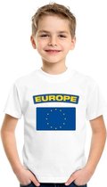 T-shirt met Europese vlag wit kinderen 158/164