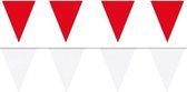 Witte/Rode feest punt vlaggetjes pakket - 200 meter - slingers/ vlaggenlijn