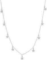 daytodaylooks - Ketting met kleine sterretjes - Small star choker - Tiny star necklace - Ster ketting - Nikkelvrij - Zilverkleurig