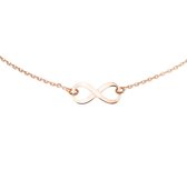 The Jewelry Collection Ketting Infinity 1,4 mm 41 + 4 cm - Rosékleurig verguld