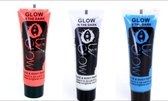 3x Face & body paint 10 ml glow in the dark Holland