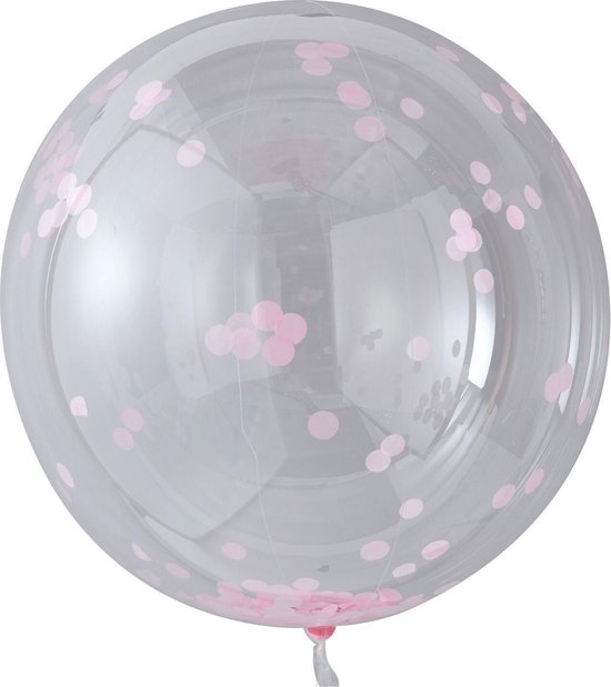 Ginger Ray Orb Confetti ballon Roze 80 cm - Set-3