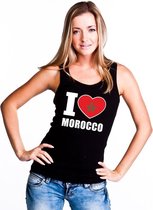Zwart I love Marokko fan singlet shirt/ tanktop dames S