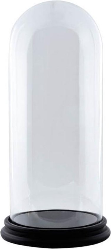 Glazen stolp met zwart houten voet H 40 cm x D 17 cm | bol.com