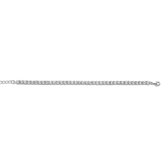 New Bling 9NB 0243 Zilveren tennisarmband - 100 facet zirkonia 4 mm - lengte 17 + 4 cm - zilverkleurig