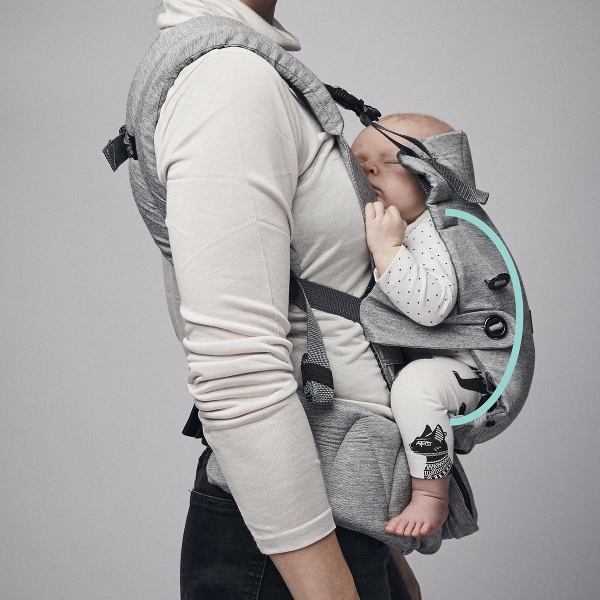 Najell ergonomische babydrager morning grey | bol.com