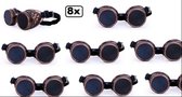8x Steampunk bril koper kleurig