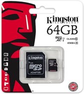 64 Go Micro SDXC Kingston Classe 10 + Adaptateur
