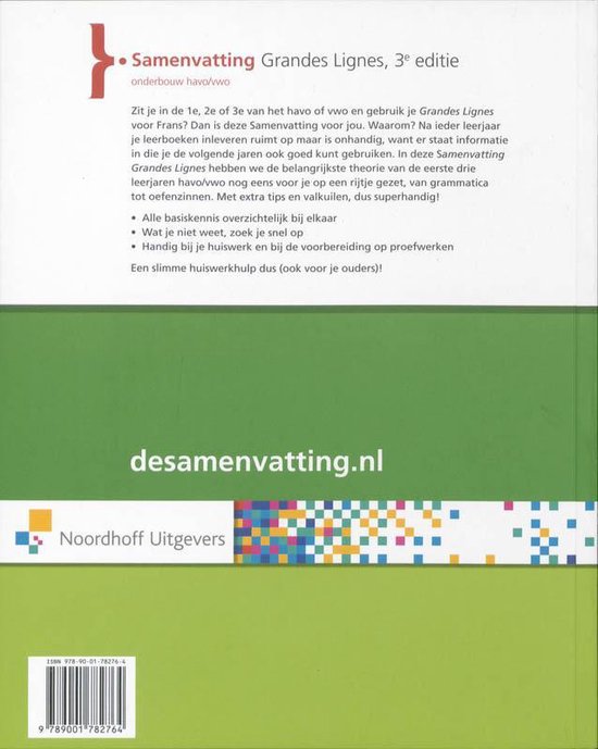 Samenvatting havo/vwo leerjaar 1 t/m 3 grandes lignes 9789001782764 t. Bakker Boeken