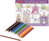 Meisjes prinsessenboek met kleurpotloden set